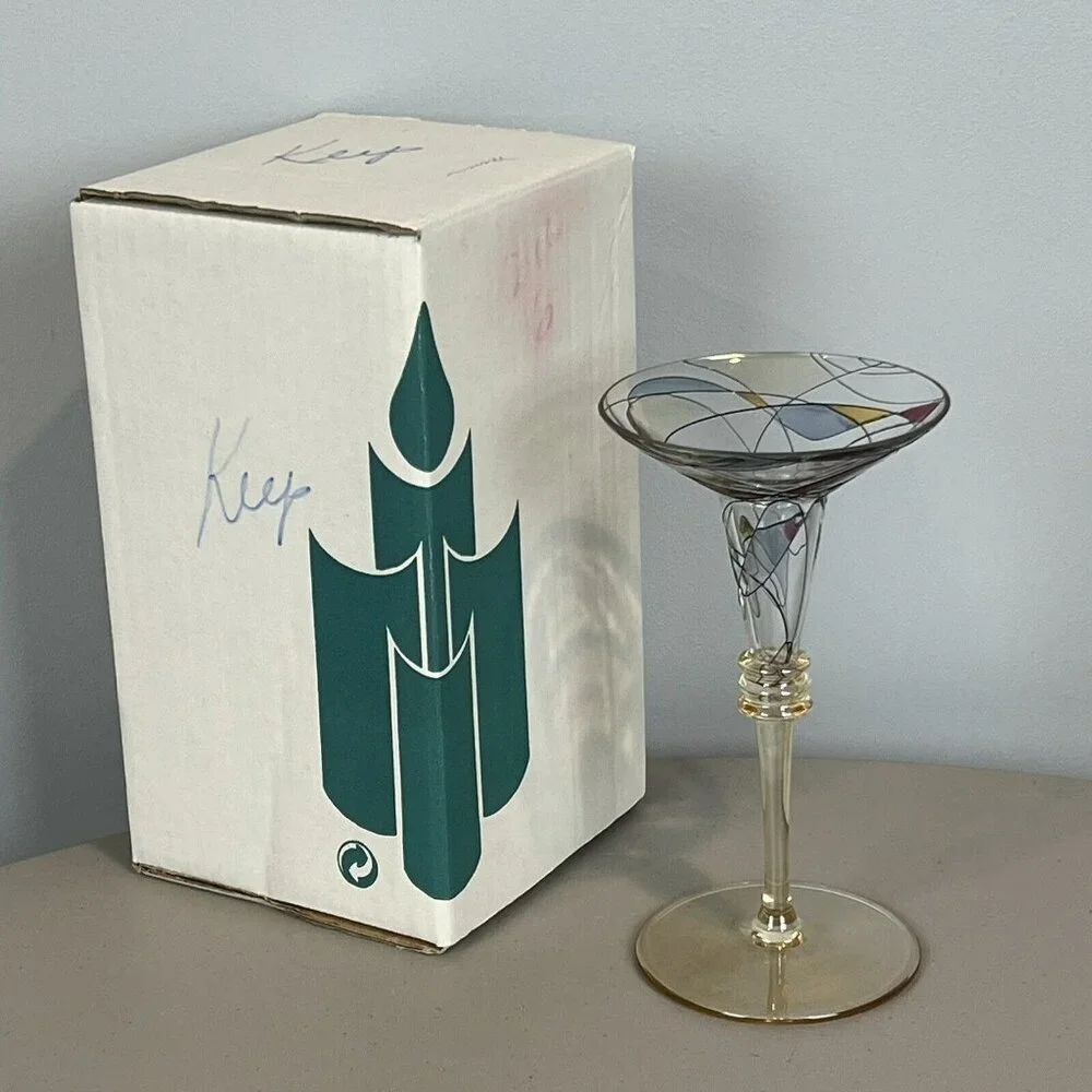 Partylite Mosaic Candle Holder Calypso Stained Glass Tapered 7" - Picture 5 of 16